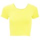 thumbnail image 1 of American Apparel- Camiseta muy corta lisa de manga corta para mujer (Amarillo fluorescente), 1 of 1