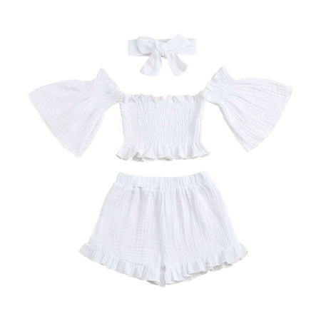 

TAIAOJING Baby Girl Clothes CottonSolid Color TopCasual3PC Set Fall Outfits