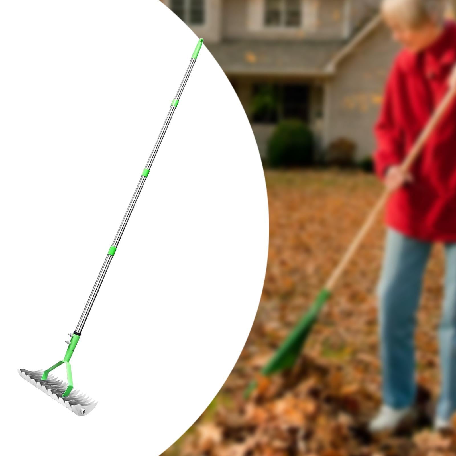 MAGIDEAL Thatch Rake Manual Tool Multifunctional Yard Leaves Rake Sturdy Labor Saving with 1.3 m Handle