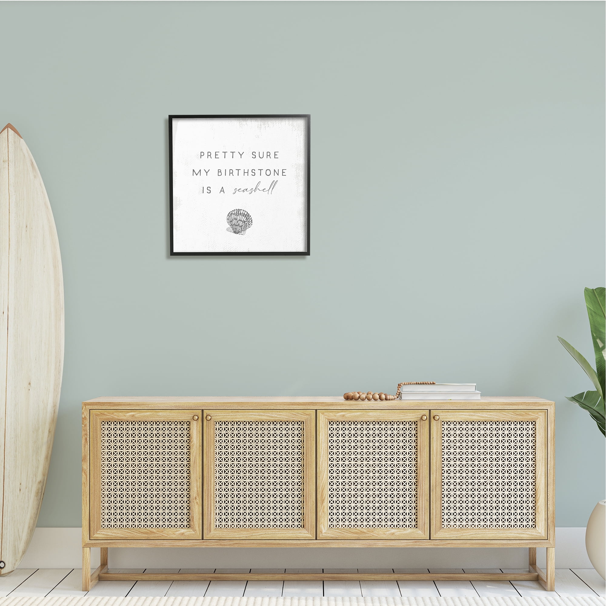 My Birthstone Is Seashell Vintage Inspirational Saying Coastal Graphic Art Framed Art Print Wall Art