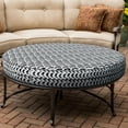 thumbnail image 5 of Covers & All Round Cushion Cover, Weather & UV Resistant Water Repellant Protector for Patio Outdoor Seats Chairs Porch Living Room Decor, with Zippers (20" Diameter X 5" H), 5 of 9