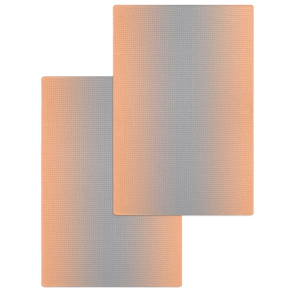 LightSalmon Gray Ombre Hand Towels Set, Waffle Weave Kitchen Towels 2 Pieces, Modern Gradient Abstract Art Microfiber Hair Face Bath Tea Towel Absorbent Quick Drying Cleaning Dish Cloths, 15.7"x23.6"