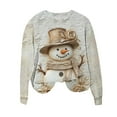 thumbnail image 6 of Women's Christmas Sweatshirts Christmas Snowflakes Print Pullover Sweater Blouses Long Sleeve Shirts Crew Neck Tops Christmas Elements Sweat Shirt Spring Outfit Pullover Fall Winter Christmas Clothes, 6 of 6