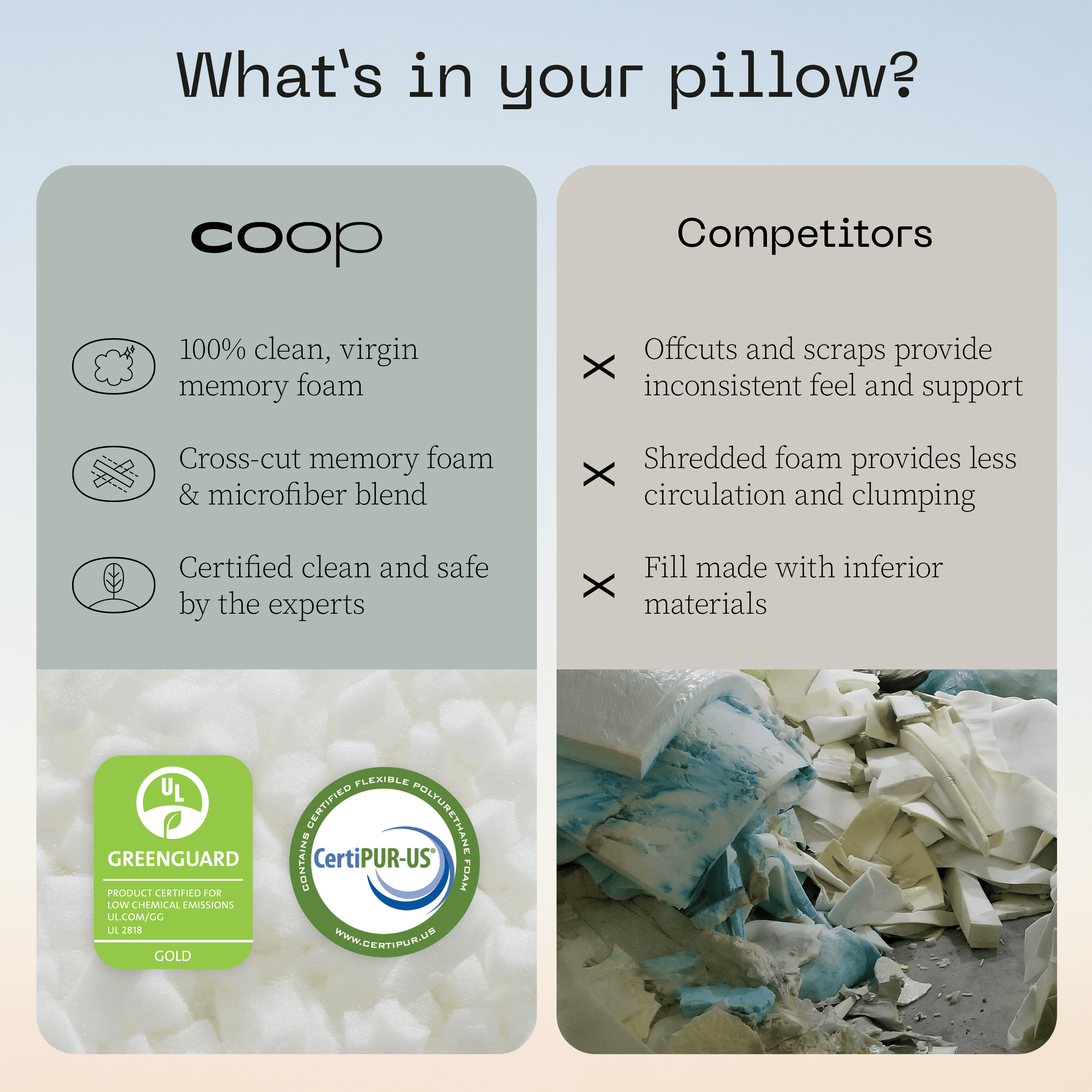 Custom Memory Foam Throw Pillows – Coop Sleep Goods