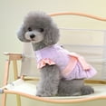 thumbnail image 3 of vnanda Warm Pet Outfit Pet Dress Autumn Winter D-shaped Ring Quilted Sequins Sweet Bowknot Flying Sleeves Two-legged Small Medium Dog Puppy Cat Outfit, 3 of 8