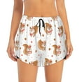 thumbnail image 2 of Pofeuu Squirrel Giving A Gift Print Women's Athletic Shorts Running Workout Shorts Tummy Control Quick Dry Gym Shorts with Pockets Double layer sports shorts-Medium, 2 of 7