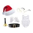 thumbnail image 4 of Accesorio de disfraz de Papá Noel navideño para carnavales, suministros para fiestas de cosplay Juego de 6 piezas, 4 of 9