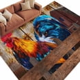 thumbnail image 6 of Farmhouse Rooster Area Rug 8x10 Washable Rug Non Slip Vintage Farm Chicken Sunflower Wooden Large Area Rug Soft Stainresistant Indoor Floor Carpet for Living Room Bedroom Home Office Dining Room, 6 of 8