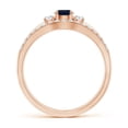 thumbnail image 2 of ANGARA Natural Sapphire and Diamond Three Stone Bridal Set in 14K Rose Gold for Women (Size-4mm) | September Birthstone, Birthday, Anniversary, Jewelry Gift for Women | Natural Blue Sapphire Ring, 2 of 9