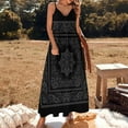thumbnail image 3 of BANDANA BLACK GRAY Sleeveless Dress Loose Women's Dress Dresses Luxury Evening Dresses, 3 of 9