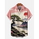 thumbnail image 3 of Camisa hawaiana de manga corta con cuello vuelto, estampado floral tropical Ukiyo-E y samurái japonés, moda 2024, 3 of 5