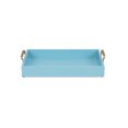 thumbnail image 3 of Baby Blue Wood Tray with Side Gold Handles, 3 of 7