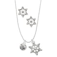 thumbnail image 1 of Delight Jewelry 10mm Clear Crystal Drop Silver tone Snowflake Charm Necklace and Stud Earrings, 1 of 4