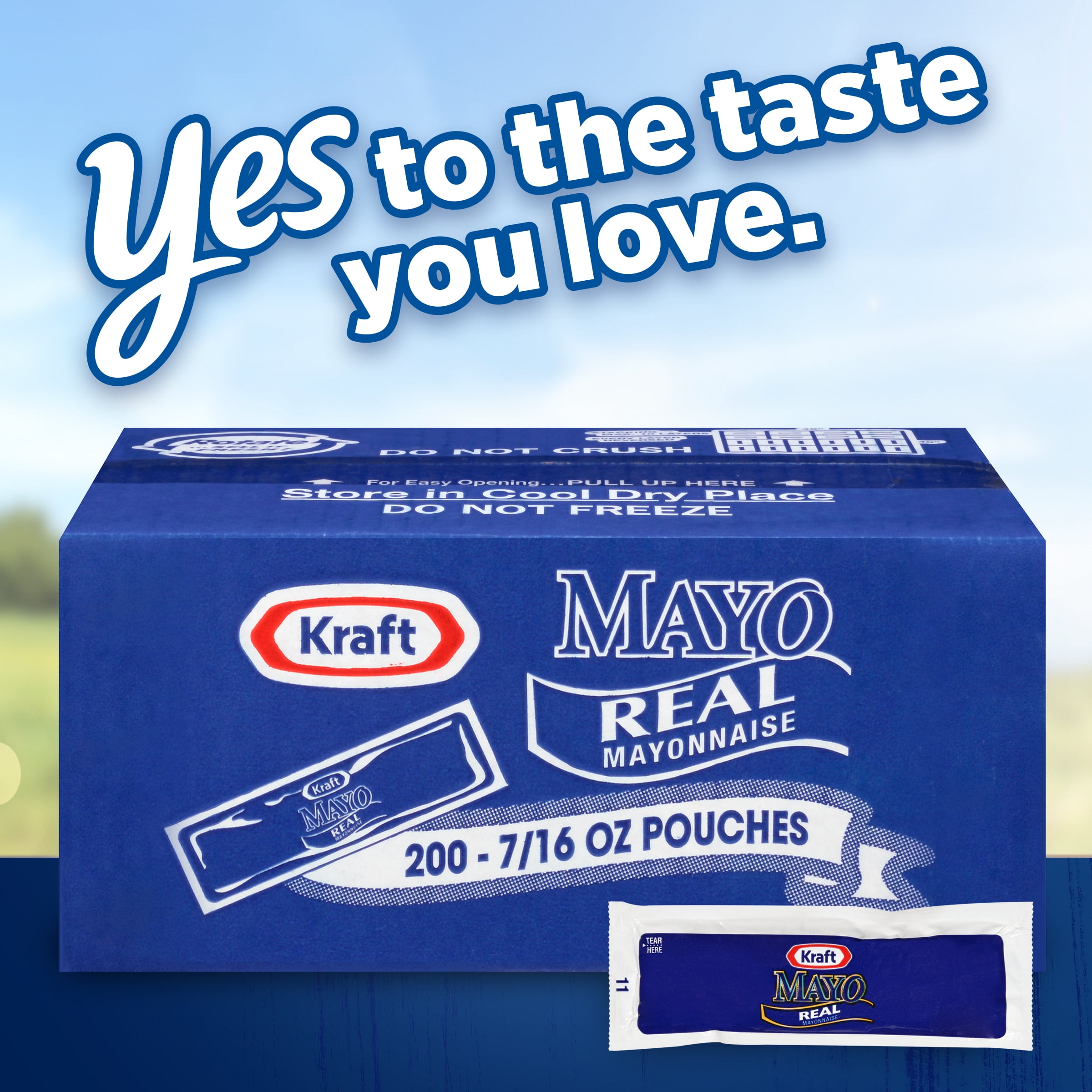 Kraft Real Mayo Mayonnaise Single Serve Pouches, 200 ct Box
