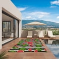 thumbnail image 3 of Red Green Watermelon Outdoor Rug for Patio/Deck/Porch, Non-Slip Large Area Rug 6 x 9 Ft, Botanical Black White Stripe Vintage Indoor Outdoor Rugs Washable Area Rugs, Camping Rug Carpet Runner, 3 of 8