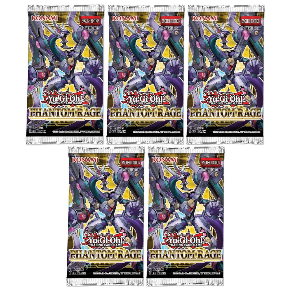 Yu-Gi-Oh Cards - Phantom Rage - Booster PACKS (5 Pack Lot) - Walmart.com
