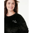 thumbnail image 2 of Joyspun Women’s Plush Hooded Top and Pants, 2-Piece Pajama Set, Sizes XS to 3X, 2 of 5