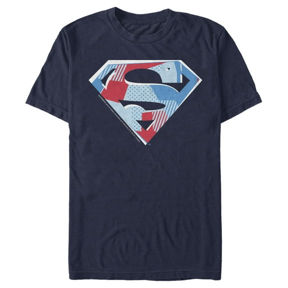 Men's Superman Logo Geometric  Graphic Tee Navy Blue Small