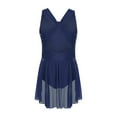 thumbnail image 3 of iixpin Lyrical Dance Dress for Girls Latin Jazz Ballet Dance Leotard Dress Skating Outfits Ballroom Dancewear Navy Blue 14, 3 of 7