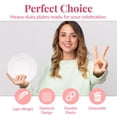 thumbnail image 5 of Prestee 100 Clear Plastic Plates - 6.25 inch Disposable Plates | Fancy Dessert Plates | Hard Round Party Plates | Elegant Appetizer Plates | Heavy Duty Wedding Plates | Small Cake Plates [Diamond], 5 of 8