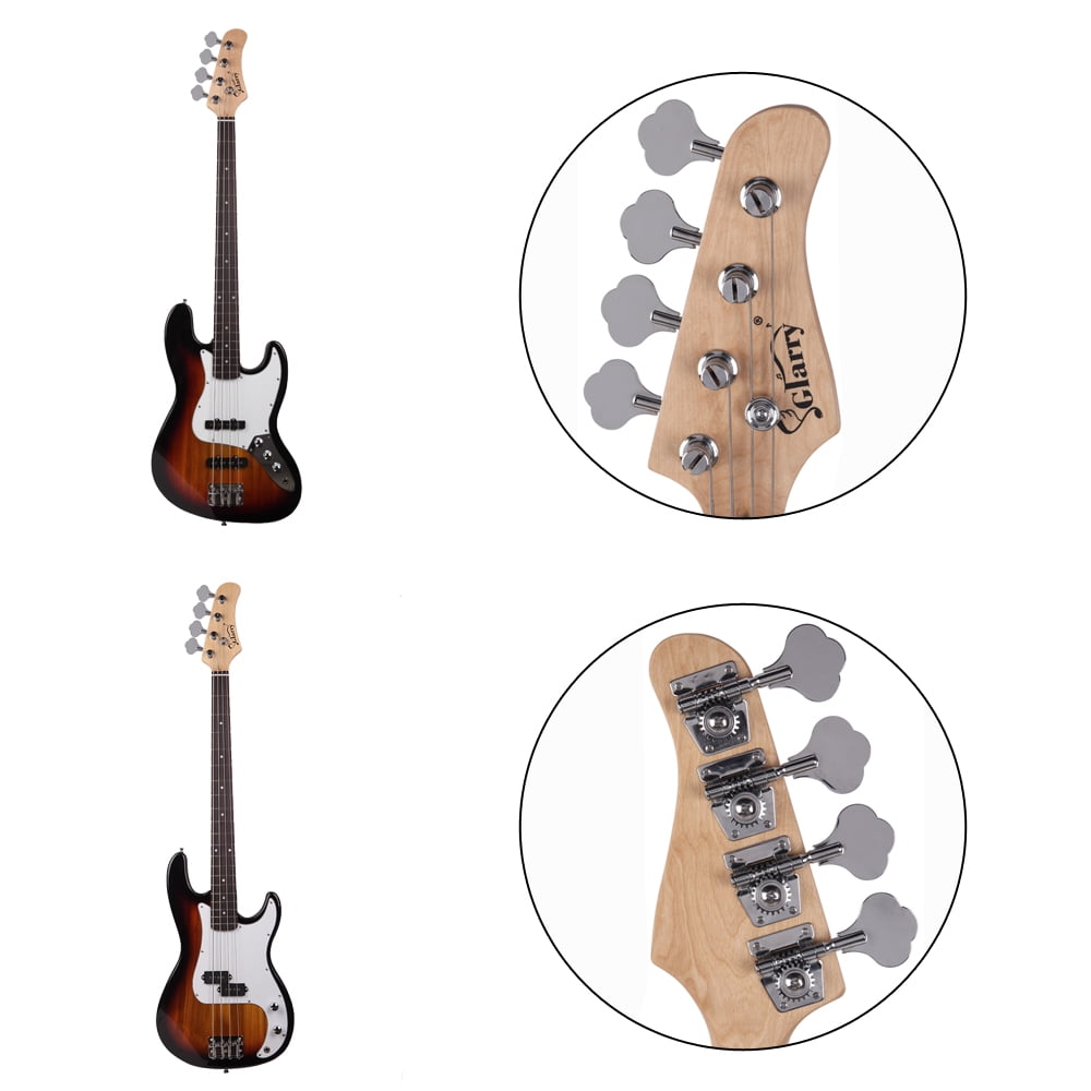 Kepooman 4R Electric 4 String Bass Turning Pegs Tuners Keys Machine Heads - Chrome