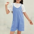 thumbnail image 4 of Ruyang Girls Rompers Wide Leg Shortalls Spaghetti Strap Jumpsuits Sleeveless Overalls Loose Short Rompers Wide Leg Jumpsuits, 4 of 8