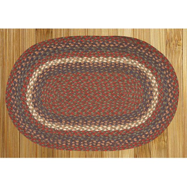 Capitol Earth Rugs 03-040 Burgundy-Gray Jute Braided Rug