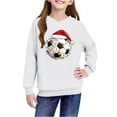 thumbnail image 4 of Lorytime Christmas Girls Sweatshirts for Kids Girls Boys Santa Hat Hoodies Long Sleeve Tops Drop Shoulder Pullover, 4 of 4