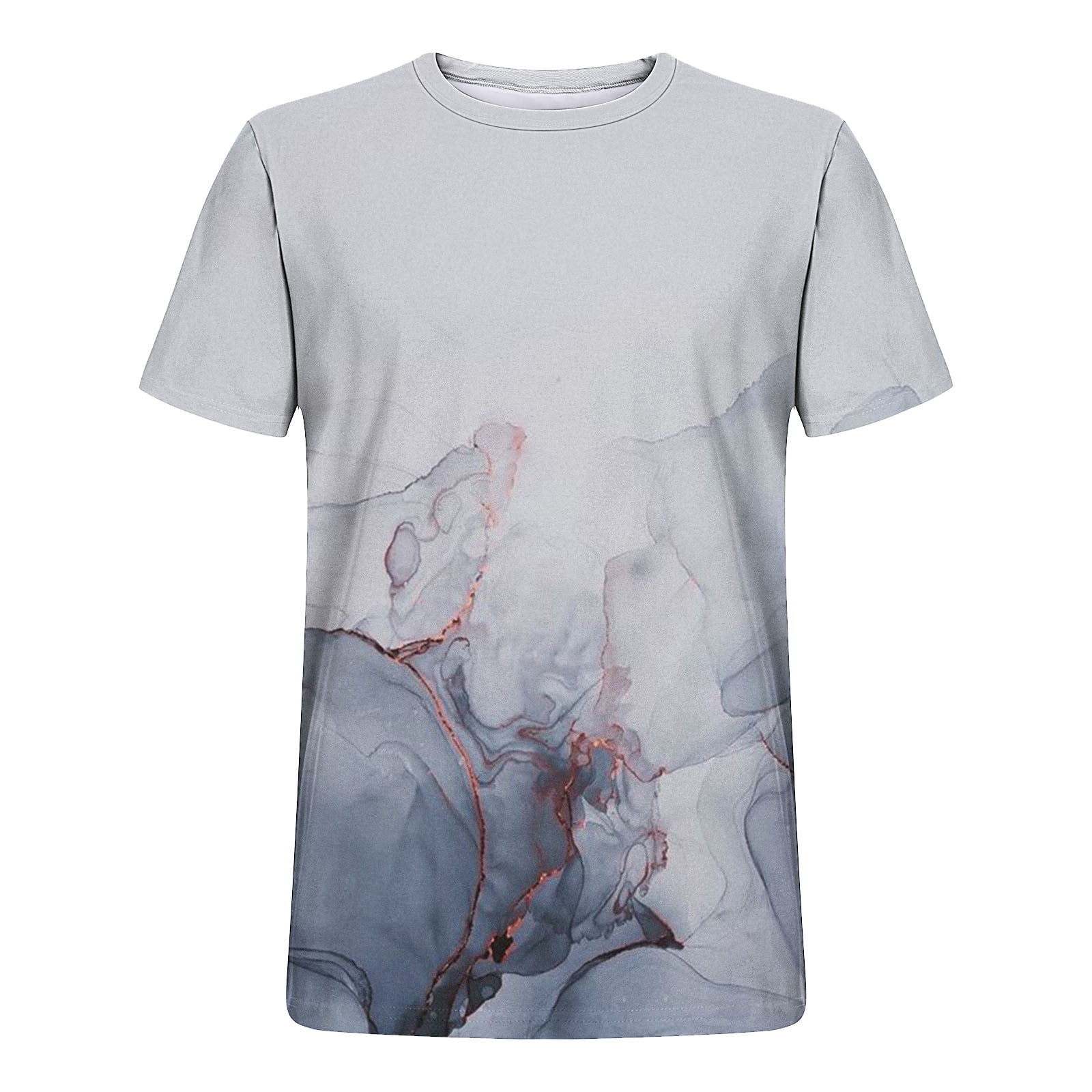 【mnem】Lot Printing Short Sleeve T-shirt Lolmot Men Print Short Sleeve Round Neck T-shirt Casual