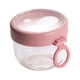 thumbnail image 3 of Tarro de avena para la noche en taza de cereal fácil de limpiar, taza de bebida, tazón de yogur, taza para pájaros rosa, 3 of 9