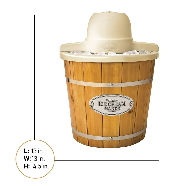 Nostalgia 4 Quart Old Fashioned Electric Wooden Ice Cream Maker Walmart