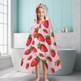 thumbnail image 6 of Strawberry Plants Fruit Flower Pink Pattern Hooded Bath Towel，60"x35" for Ages 3 To 12 Kids, Quick Dry Lightweight Soft Microfiber Hood Beach Towel Cover Up for Kids, 6 of 7