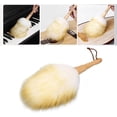 thumbnail image 1 of Lambswool Duster, Lightweight Soft Wool Brush Duster with Wooden Handle, Multifunctional Soft Fluffy Wool Duster Cleaning Tool for Home Musical Instrument Blinds Table Piano, 1 of 8
