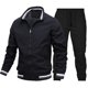 thumbnail image 3 of Conjunto de chaqueta deportiva informal para hombre, chaqueta deportiva de color liso para otoño, pantalones para hombre, 3 of 5