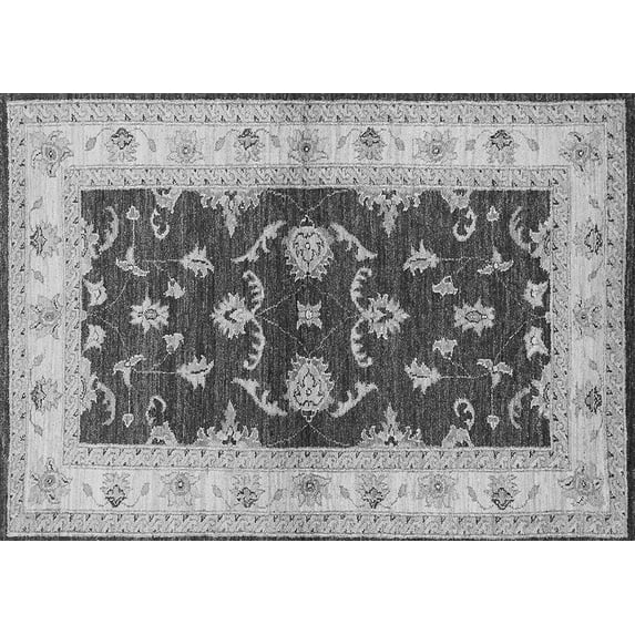 Ahgly Company Indoor Rectangle Oriental Gray Industrial Area Rugs, 6' x 9'