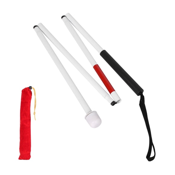 Bastón plegable de aleación de aluminio de 4 secciones, 127 cm, para ciegos