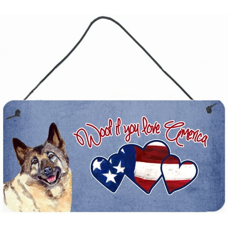 Woof if you love America Norwegian Elkhound Wall or Door Hanging Prints