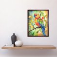 thumbnail image 2 of Parrot Bird On Tree Branch Folk Art Watercolour Painting Art Print Framed Poster Wall Decor 12x16 inch, 2 of 5