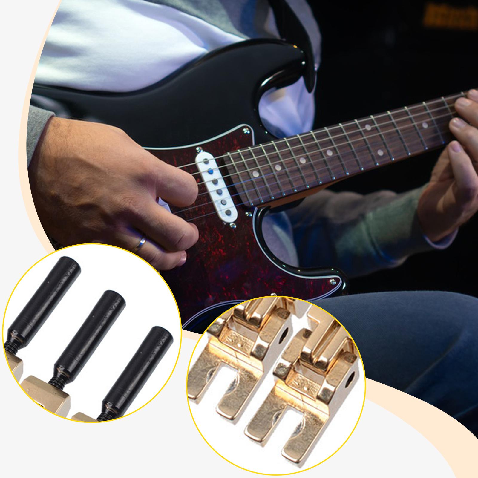6 Pieces Guitar Bridge Saddles Electric Guitar Parts Metal Construction for DIY Repairs and Musicians