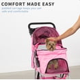 thumbnail image 6 of VIVO Four Wheel Pink Pet Stroller / Cat & Dog Foldable Cart, 6 of 8