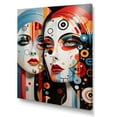 thumbnail image 2 of Designart "Colorful Pop Art Portrait of Twins Woman IV" Fashion Canvas Wall Art - Glam Red Woman Abstract Entryway Wall Art, 2 of 6