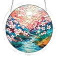 thumbnail image 2 of 3D Metal Puzzle, 2D Acrylic Hanging Ornament, 10 in Round, Cherry Blossom Mountain River, Patio Wall Decor, Wall Decorations for Bedroom, 2026 Decorations, 1 Pc, 2 of 5