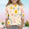 thumbnail image 3 of RXMEKW Haut Imprimé de Pâques pour Enfants avec Manches 3/4 et Col Rond, Chemise Décontractée Douce pour Garçons et Filles à Thème de Vacances, 3 of 6