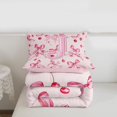 thumbnail image 5 of Manfei Girly Cherry Bow Design Twin Comforter Sets For Girls,Letter J Alphabet Initial Bedding Set,Pink Reversible,2-Piece, 5 of 7