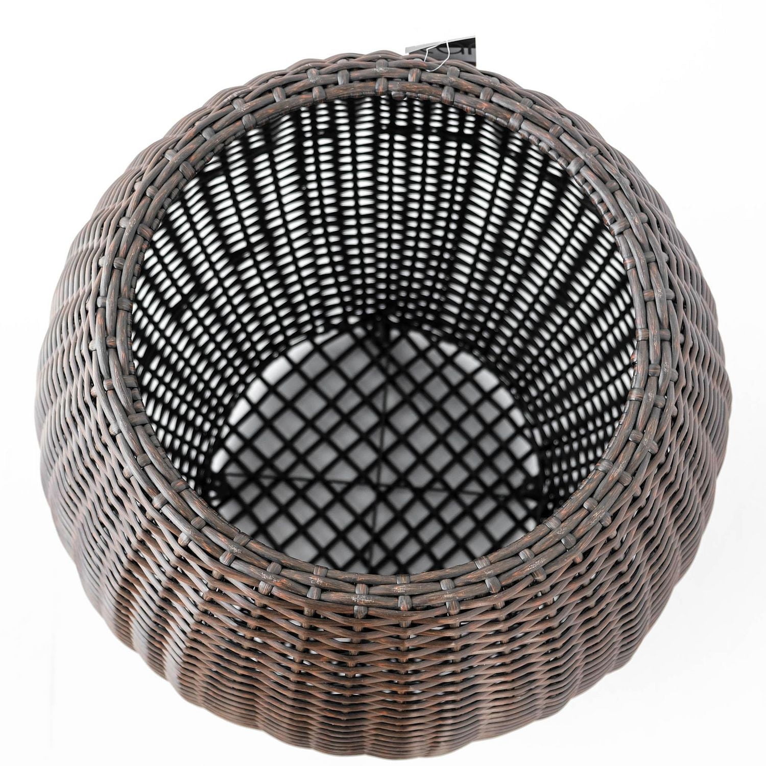 Rolland Large Rattan Planter Dark Brown, 21.3"