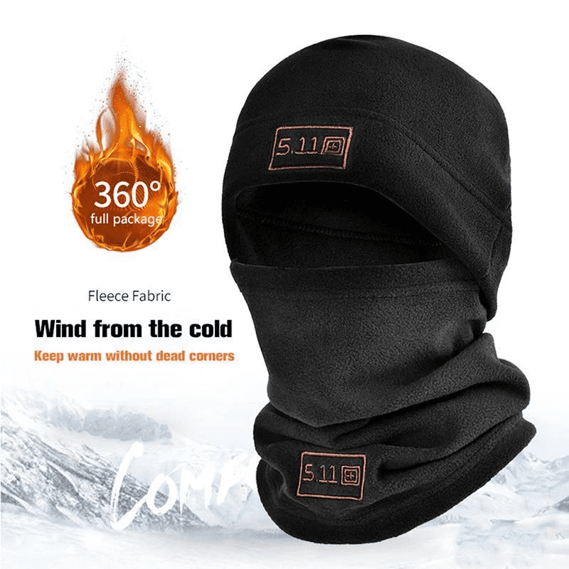 Windproof Beanie with Scarf, Polar Fleece Balaclava Hood & Face Mask for Cycling, Skiing, Fishing, Construction, Outdoor Activities, and Cold Weather