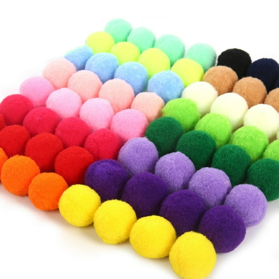 HOOWIFFY 100pcs Assorted Color Pom Poms for Crafts Handmade Kids Art Projects Decorations