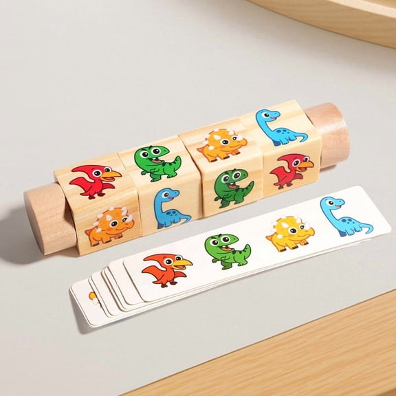 Montessori Wooden Animal Rotating Puzzle Wooden Montessori Toys for Toddlers Spin Match Fine Motor Skill Toy Sensory Learning Game Travel-Friendly Preschool Activity for 1-3 Year Olds