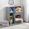 thumbnail image 3 of Badger Basket Side-by-Side Children's Wooden Combo Bin with 5 Cubbies 49 gal Toy Storage Cube, Gray, 3 of 9