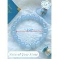 thumbnail image 3 of Healing Crystal Bead Bracelet 11mm Blue Jade Stone Elastic rope Bracelet Energy Stretch Bracelets for Men Women and Mothers Day Gift, 3 of 7